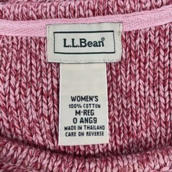 LL Bean Sweater Womens Medium Crewneck Pullover Knit Casual Marled Pullover Top - Picture 3 of 5